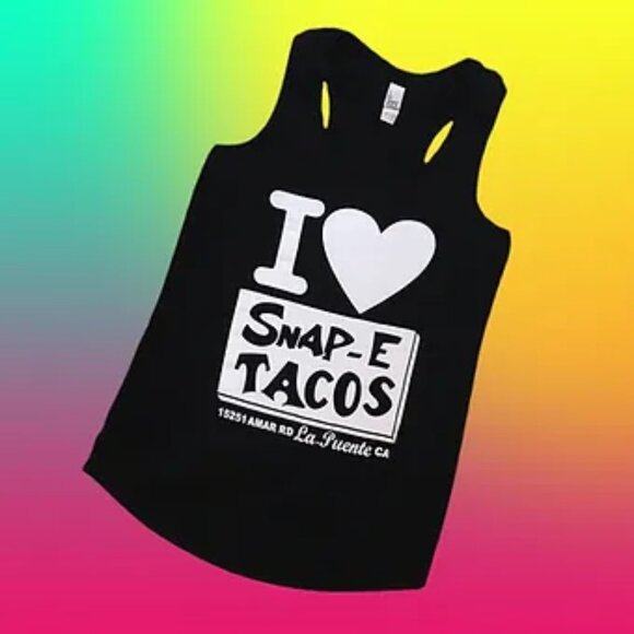 Authentic Women's Snap-E Tacos La Puente Black Tank Top - Picture 6 of 6